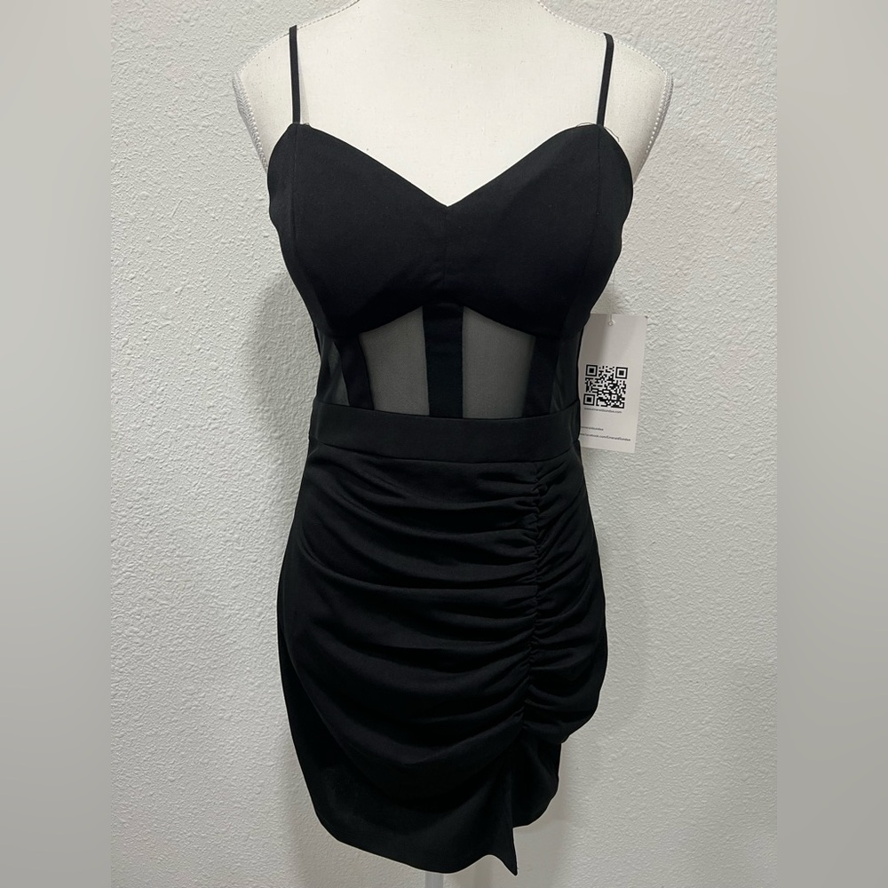 Emerald Sundae Black Spaghetti-Strap Mini Dress - Picture 3 of 10